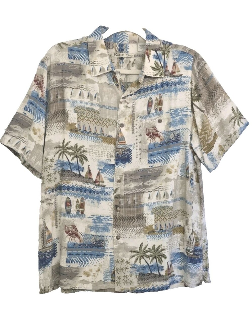BATIK BAY  – Hawaiian Style Button Down Shirt – Men’s  Size L